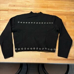 The Kooples Wool Mock Neck Crop Sweater